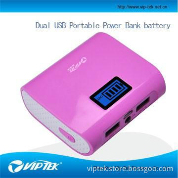 dual usb lithium power bank battery for mobile phone